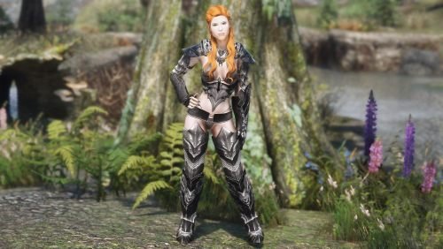 Sexy Ebony Armor ReDone CBBE Armor Schaken Mods